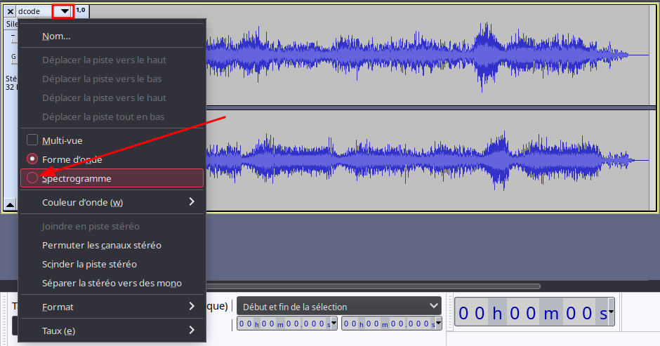 Audacity spectrogram